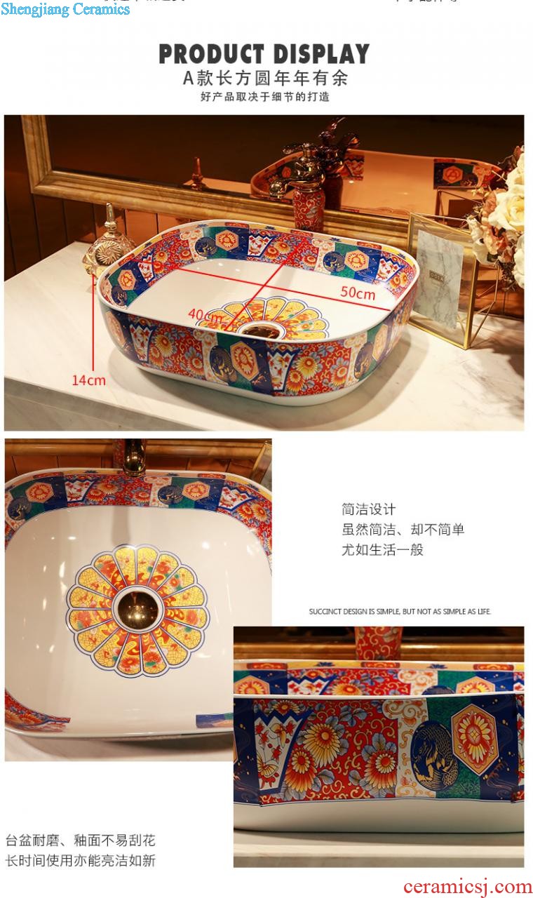 The package mail jingdezhen ceramic bowl lavatory basin sink of the basin that wash a face hand carved basin of Bohemia