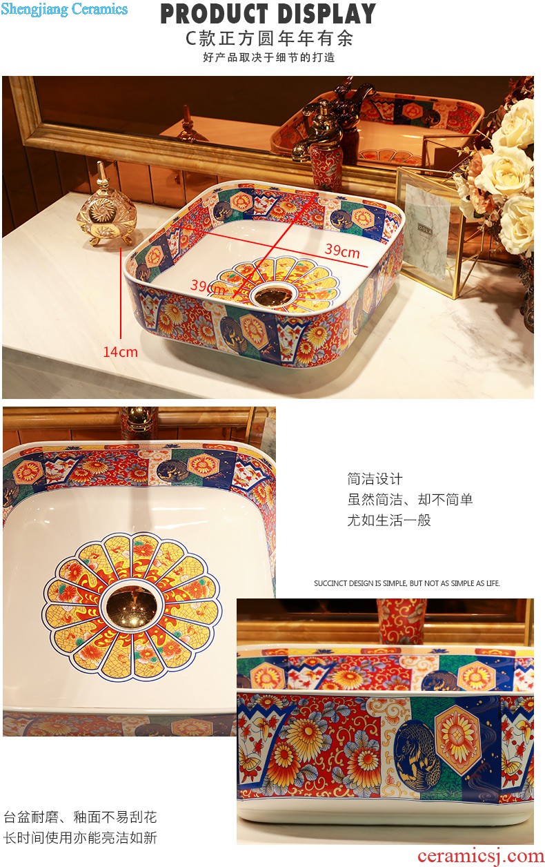 The package mail jingdezhen ceramic bowl lavatory basin sink of the basin that wash a face hand carved basin of Bohemia