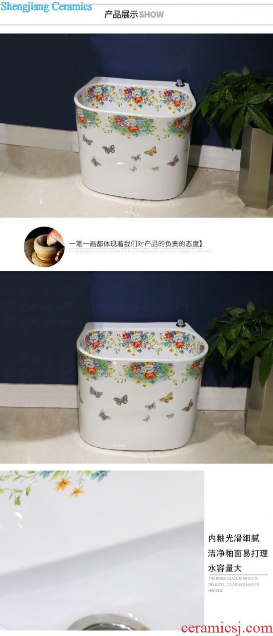 Continental basin of pillar type lavatory balcony column ceramic floor sink basin integrated outdoor sink