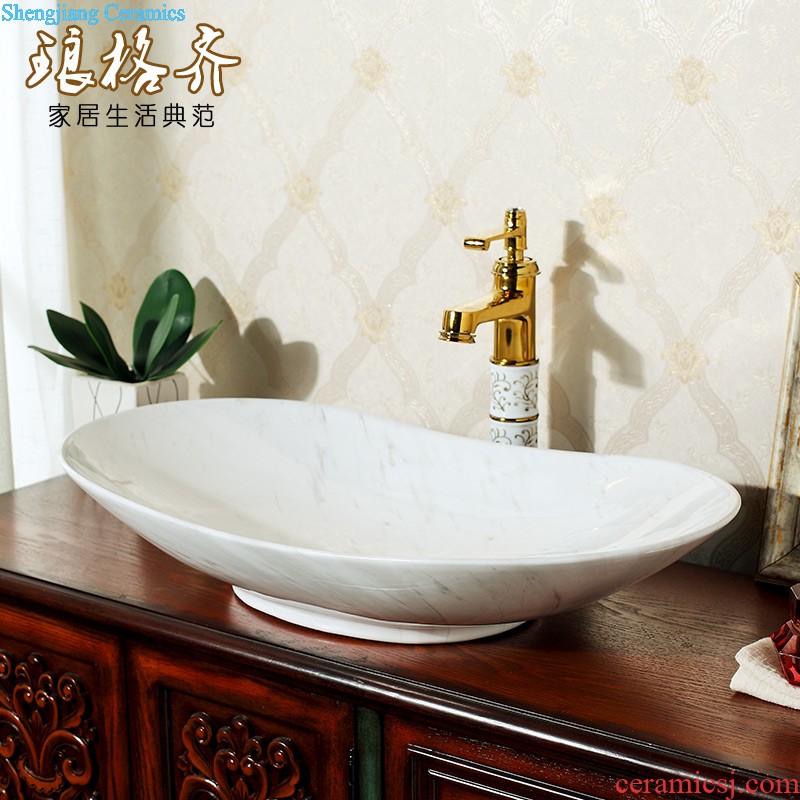 Post, qi jingdezhen hand-painted pillar basin ceramic art basin sink basin that wash a face Lotus pond fun