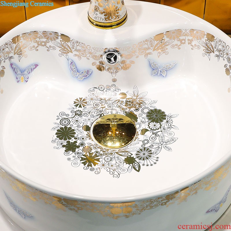 Koh larn his art to the stage basin ceramic lavatory circular basin on the Chinese style of the ancients of the basin that wash a face the sink