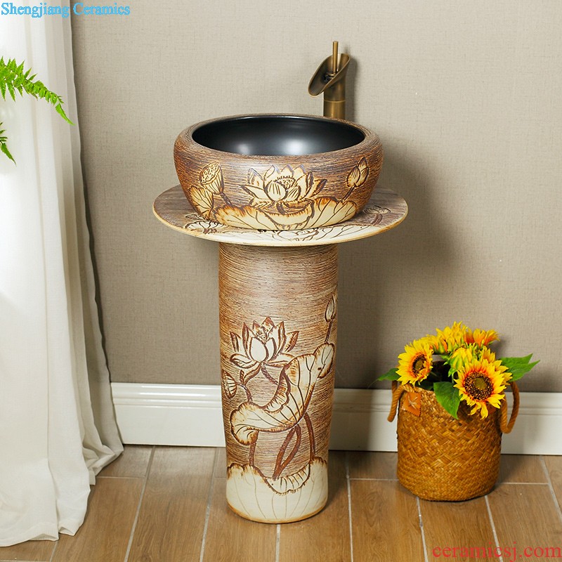 Art stage basin on the sink basin of ceramic wash basin is the basin that wash a toilet oval single household