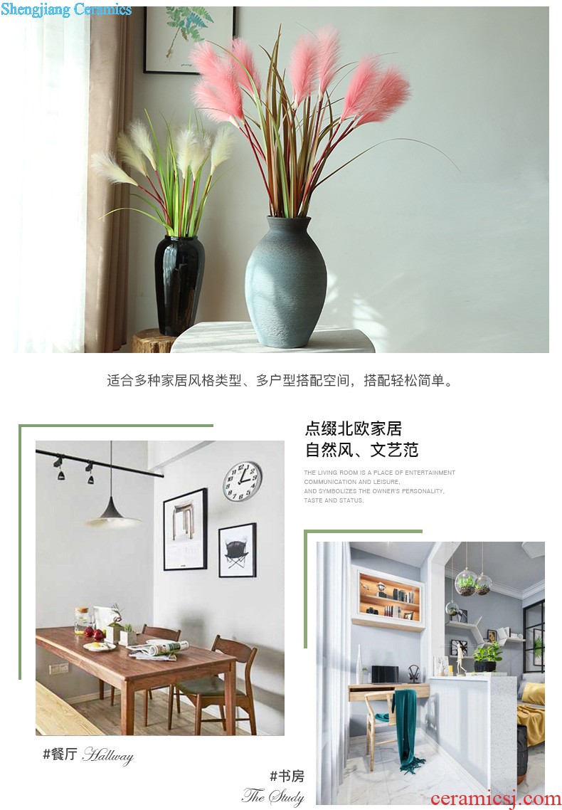 Contemporary and contracted vase three-piece household act the role ofing is tasted floral organ Green, jingdezhen ceramic sitting room adornment