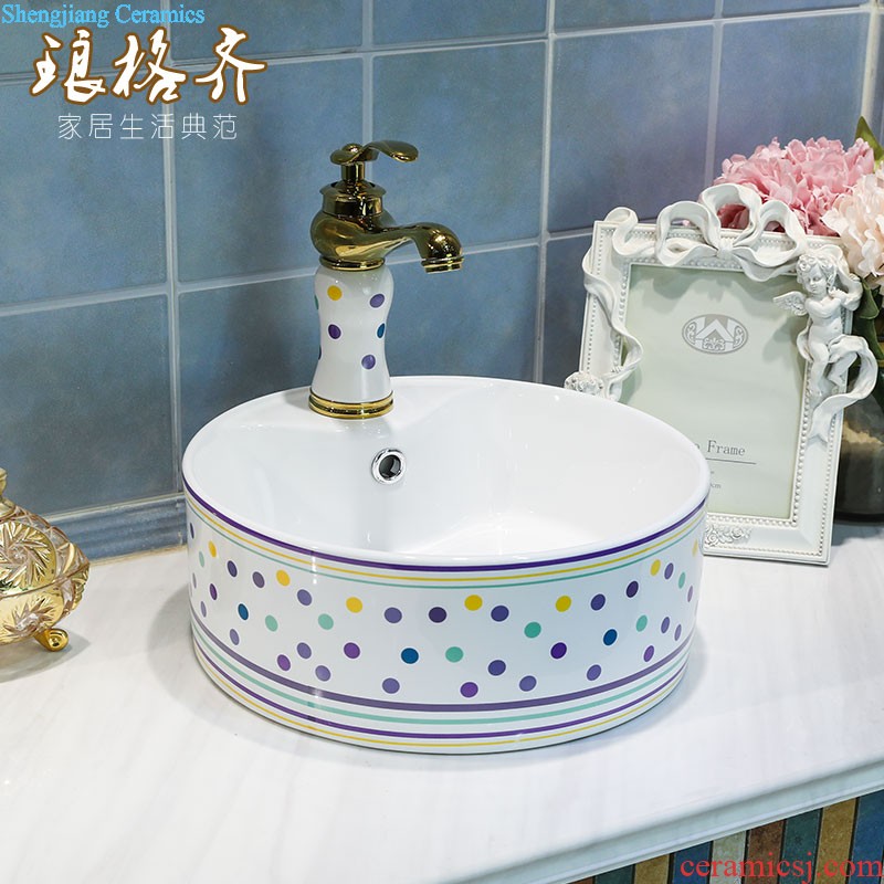 Koh larn, qi ceramic stage basin of continental stage lavabo round art home toilet lavatory basin