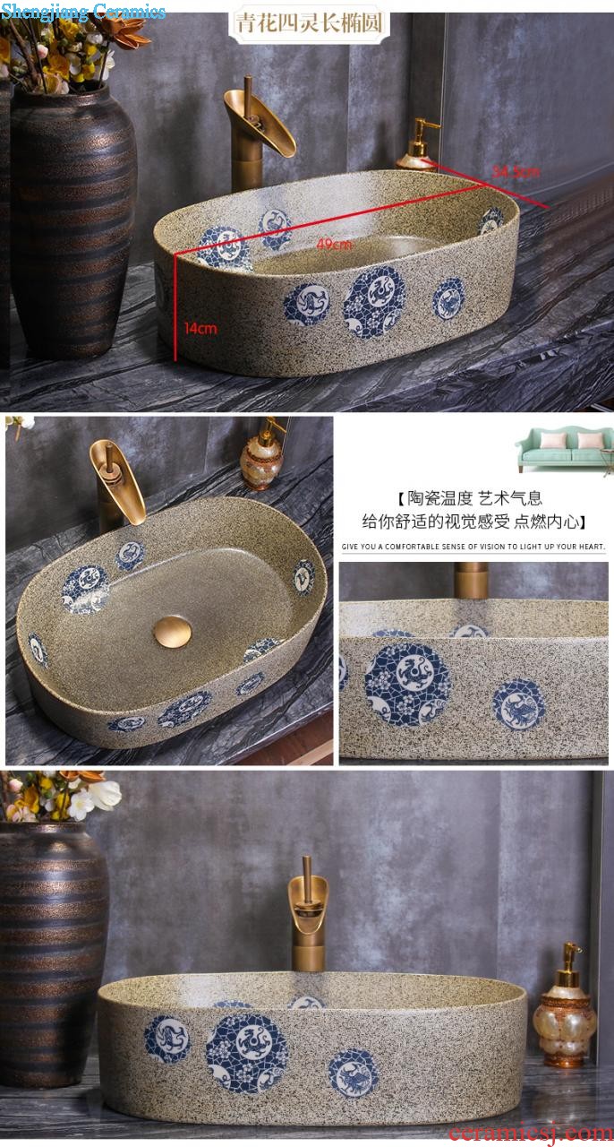 Sales of jingdezhen Mediterranean style lavabo sinks the stage basin of the basin that wash a face to wash face basin potted flower