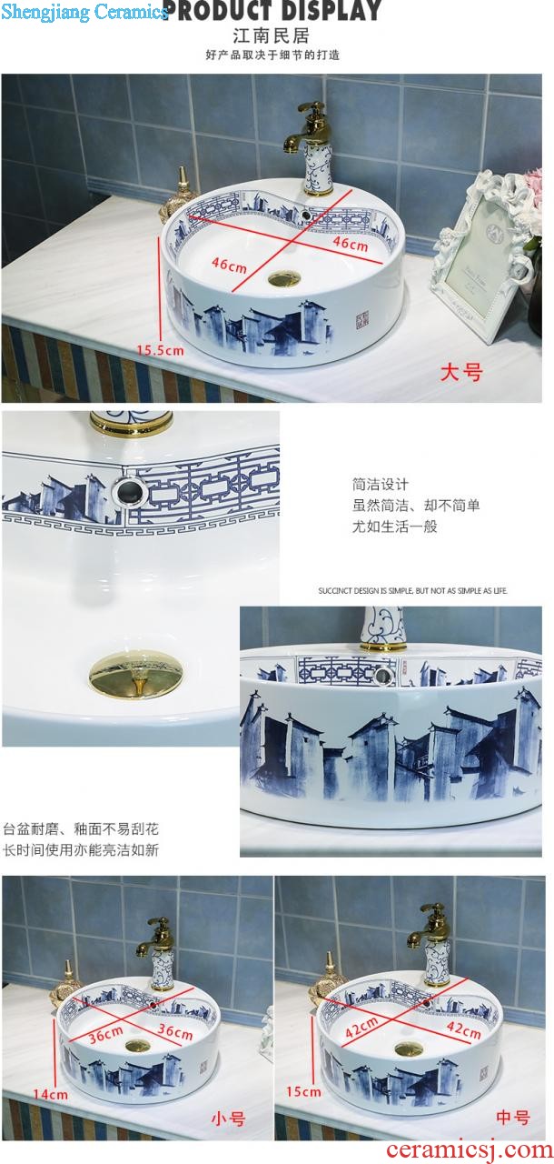 Post, qi european-style home round the stage basin bathroom sinks ceramics on the stage of the basin that wash a face the sink basin