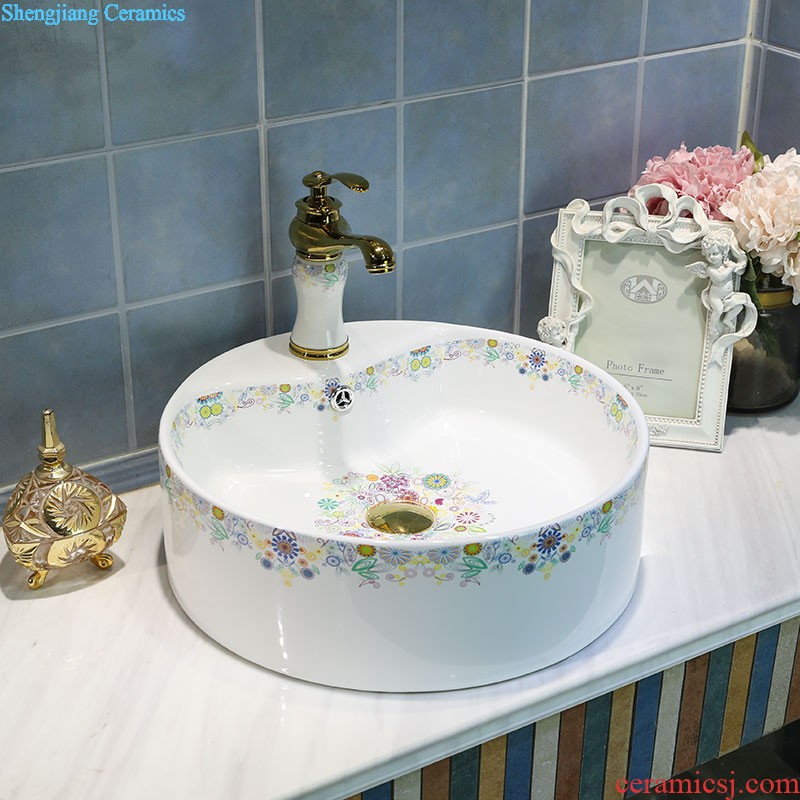 Post, qi european-style home round the stage basin bathroom sinks ceramics on the stage of the basin that wash a face the sink basin