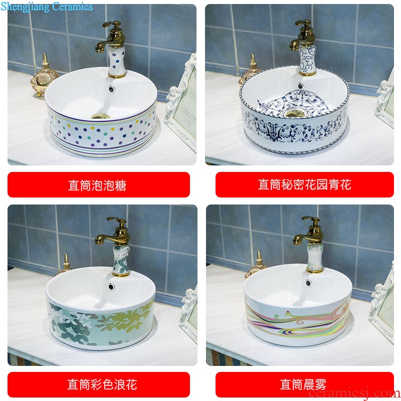 Koh larn, qi ceramic stage basin of continental stage lavabo round art home toilet lavatory basin