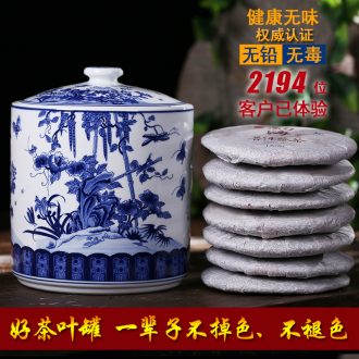 Jingdezhen ceramic tea pot size Green tea storage POTS pu-erh tea and tea storage jar airtight save tea tea set