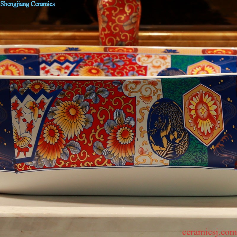 The package mail jingdezhen ceramic bowl lavatory basin sink of the basin that wash a face hand carved basin of Bohemia