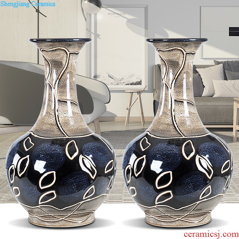 Small white ceramic vase furnishing articles home sitting room adornment porcelain handicraft creative wine porch decoration of Chinese style