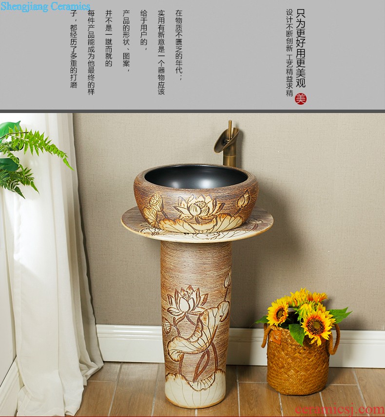 Art stage basin on the sink basin of ceramic wash basin is the basin that wash a toilet oval single household