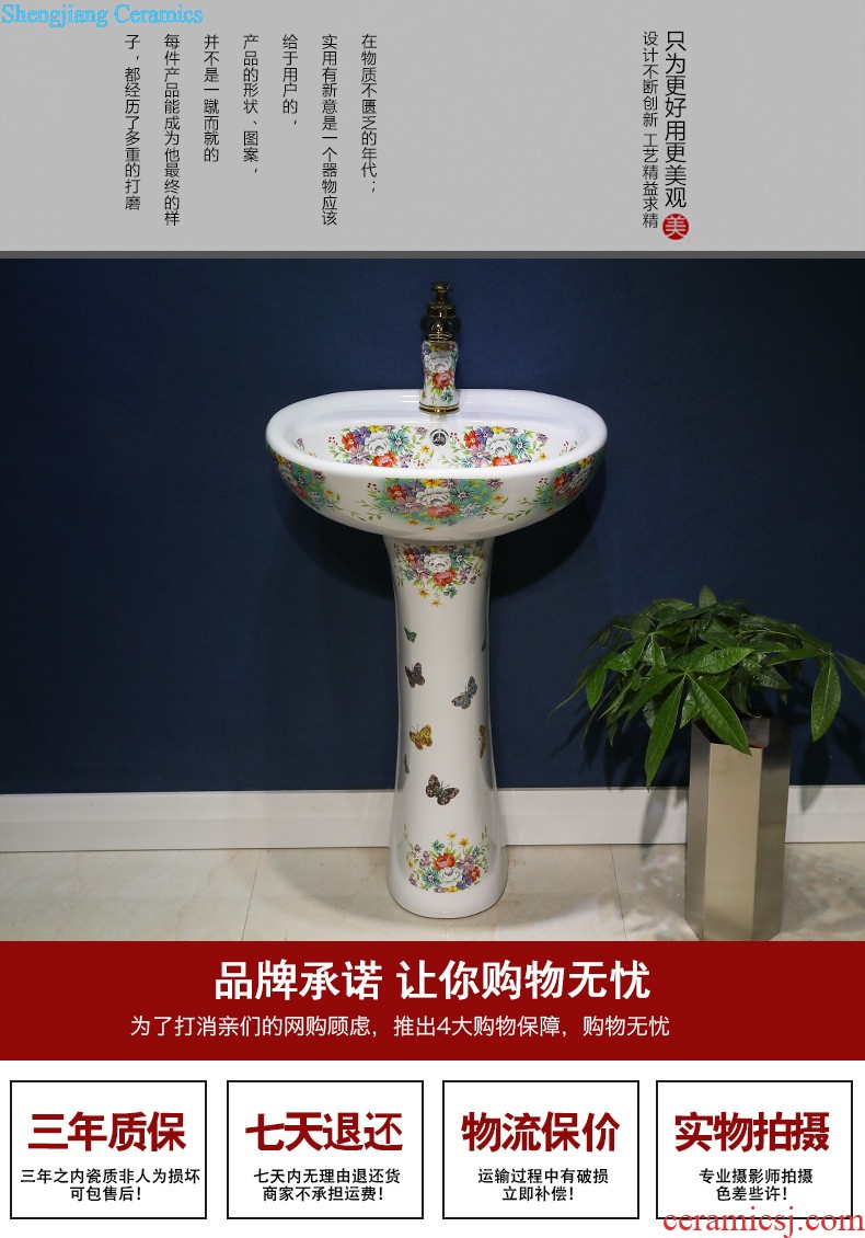 Continental basin of pillar type lavatory balcony column ceramic floor sink basin integrated outdoor sink