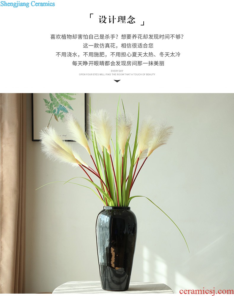 Contemporary and contracted vase three-piece household act the role ofing is tasted floral organ Green, jingdezhen ceramic sitting room adornment