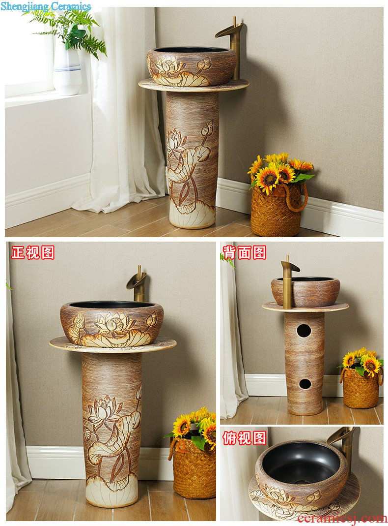 Art stage basin on the sink basin of ceramic wash basin is the basin that wash a toilet oval single household