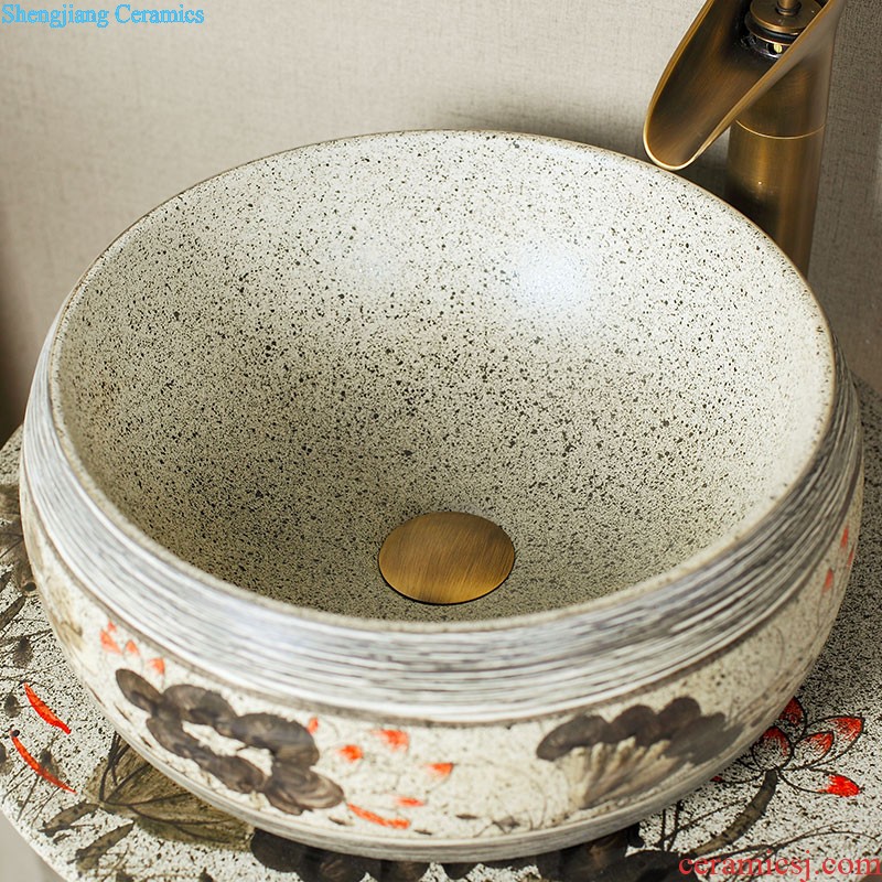 Koh larn, qi stage basin ceramic lavabo lavatory circle art basin bathroom the basin that wash a face green flowers and birds