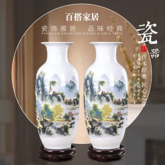 Jingdezhen ceramics Archaize manual of blue and white porcelain vase Sitting room decorative household items furnishing articles lucky bamboo vase