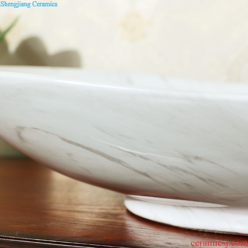 Post, qi jingdezhen hand-painted pillar basin ceramic art basin sink basin that wash a face Lotus pond fun