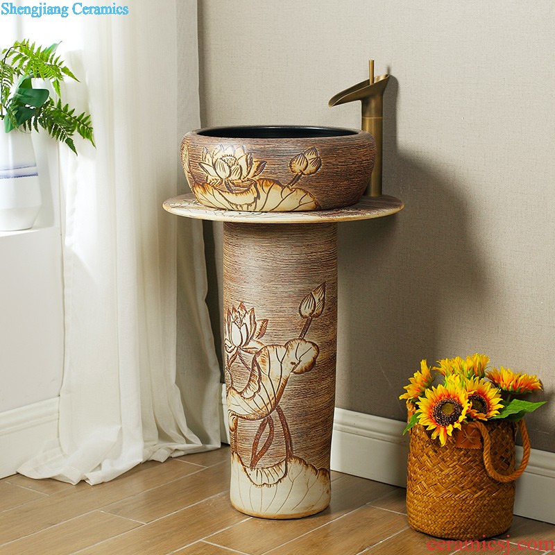 Art stage basin on the sink basin of ceramic wash basin is the basin that wash a toilet oval single household