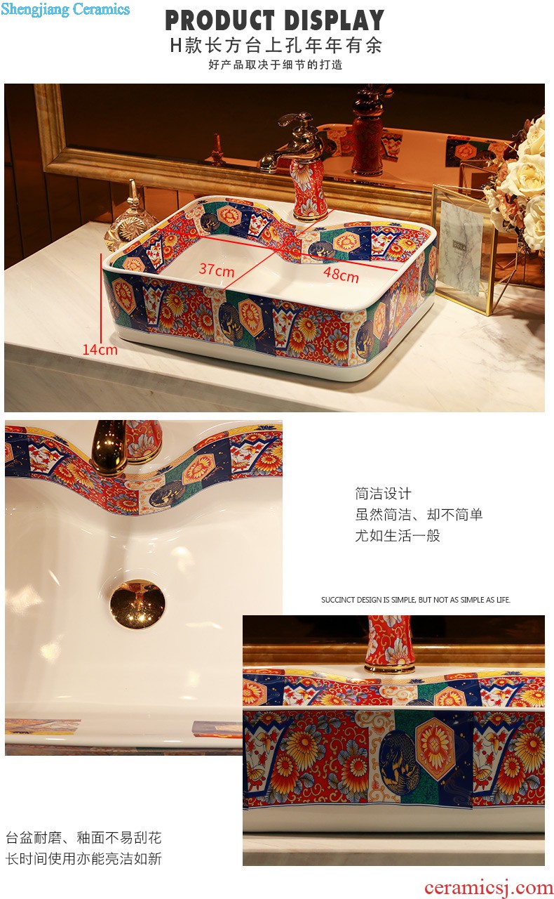 The package mail jingdezhen ceramic bowl lavatory basin sink of the basin that wash a face hand carved basin of Bohemia