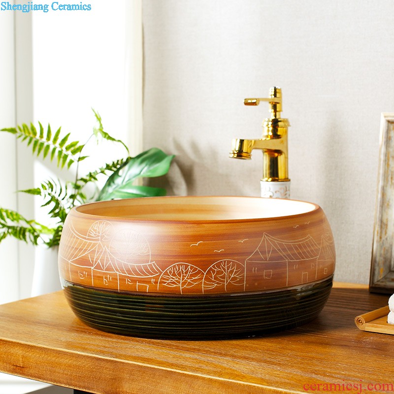 Koh larn, qi ceramic stage basin sinks restoring ancient ways round art basin of Chinese style household toilet basin sink