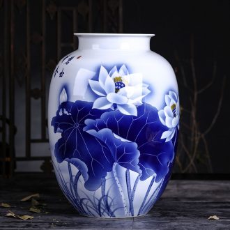 Hand-painted mini flower vase of blue and white porcelain of jingdezhen ceramics home rich ancient frame furnishing articles classic Chinese style living room