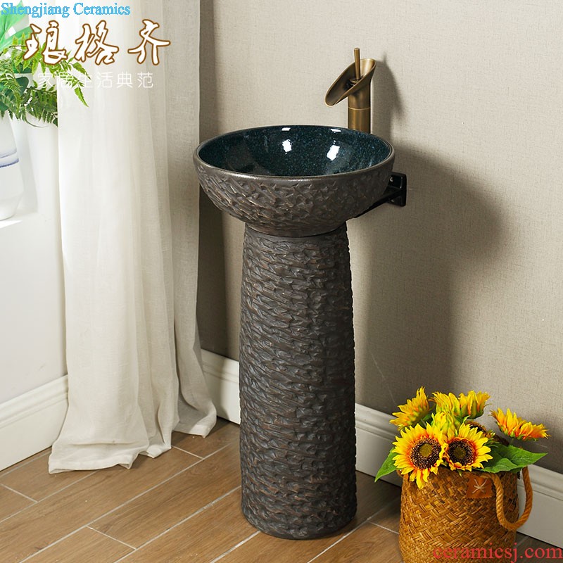 Koh larn, qi ceramic column basin one-piece pillar lavabo home floor type lavatory toilet basin of the ancients