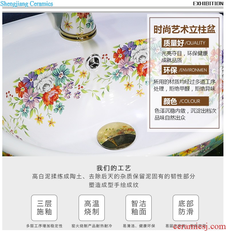 Continental basin of pillar type lavatory balcony column ceramic floor sink basin integrated outdoor sink