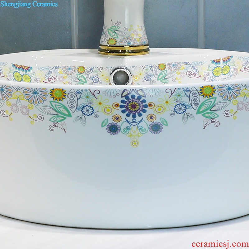 Post, qi european-style home round the stage basin bathroom sinks ceramics on the stage of the basin that wash a face the sink basin