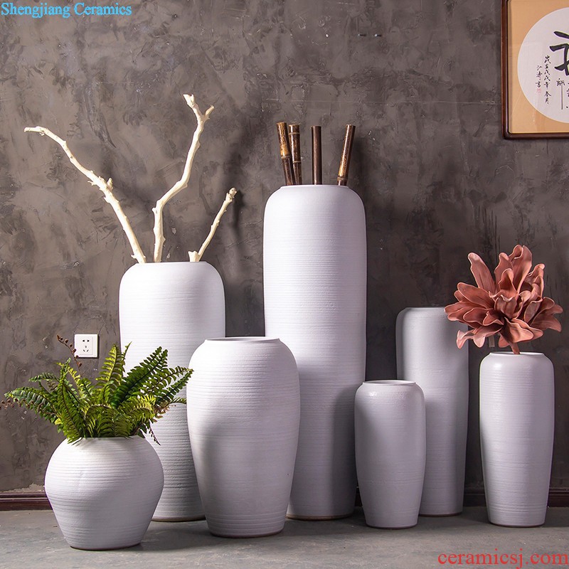 Modern hand-painted plum flower vase three-piece Mediterranean home furnishing articles of jingdezhen ceramics craft decoration decoration