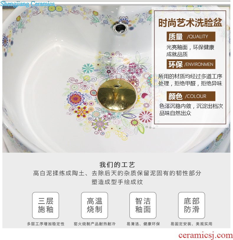 Post, qi european-style home round the stage basin bathroom sinks ceramics on the stage of the basin that wash a face the sink basin