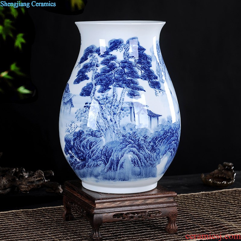 Jingdezhen porcelain vase Handmade porcelain celebrity famous large sitting room archaize handicraft furnishing articles