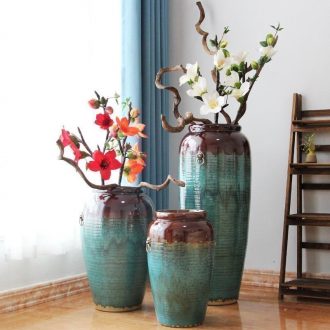 Jingdezhen ceramic contemporary sitting room ground vase Lucky bamboo vase porch decorate furnishing articles bedroom soft outfit