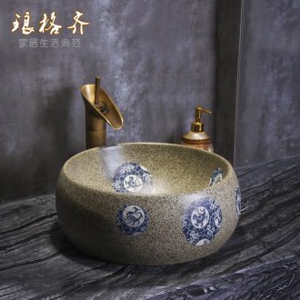 Sales of jingdezhen Mediterranean style lavabo sinks the stage basin of the basin that wash a face to wash face basin potted flower