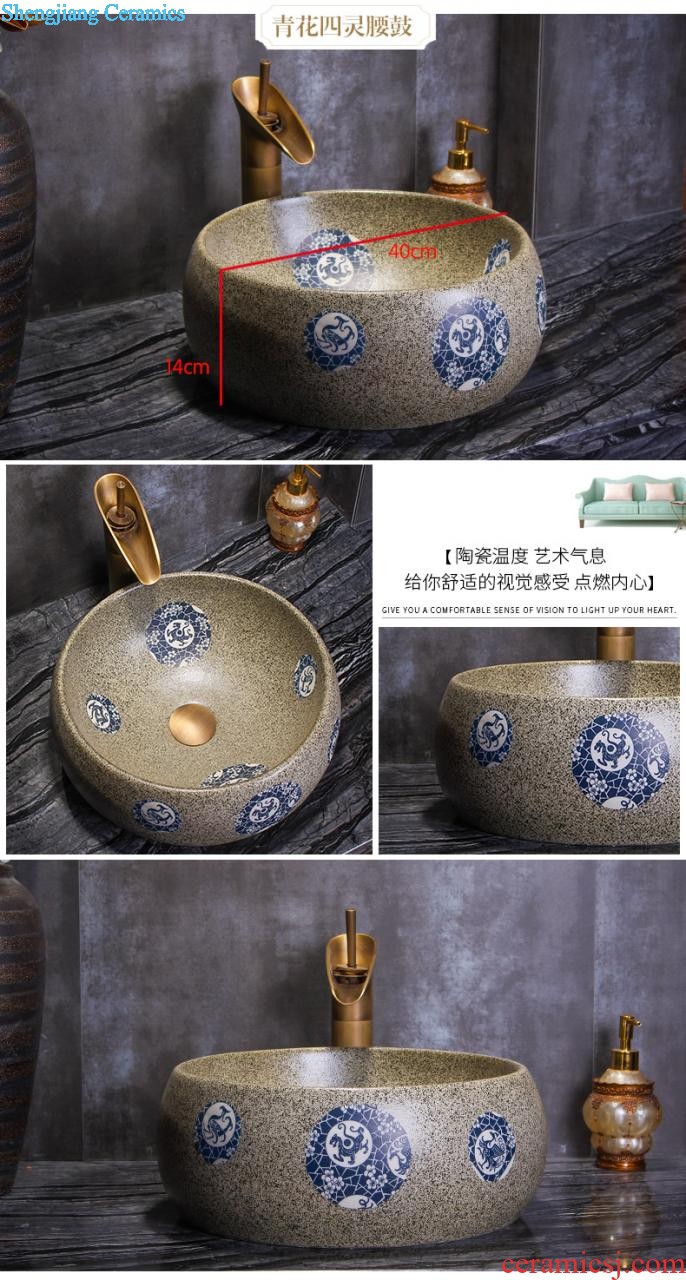 Sales of jingdezhen Mediterranean style lavabo sinks the stage basin of the basin that wash a face to wash face basin potted flower