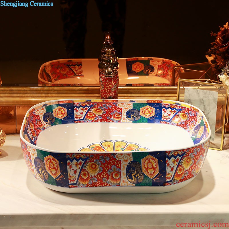 The package mail jingdezhen ceramic bowl lavatory basin sink of the basin that wash a face hand carved basin of Bohemia