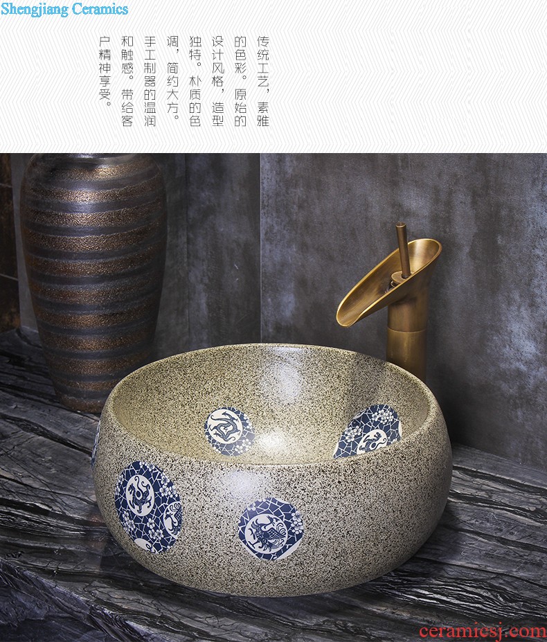 Sales of jingdezhen Mediterranean style lavabo sinks the stage basin of the basin that wash a face to wash face basin potted flower