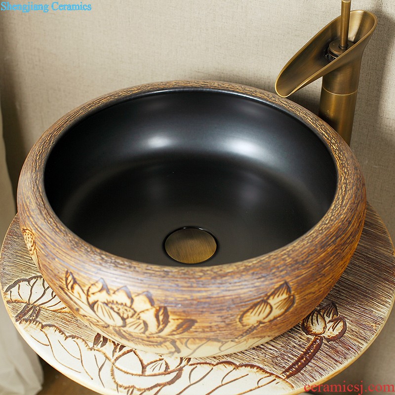 Art stage basin on the sink basin of ceramic wash basin is the basin that wash a toilet oval single household