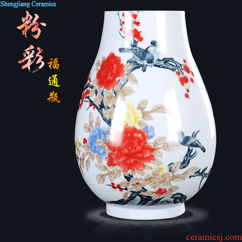 Jingdezhen ceramics hand-painted floret bottle water raise lucky bamboo flower arrangement of blue and white porcelain decorative furnishing articles creative arts and crafts