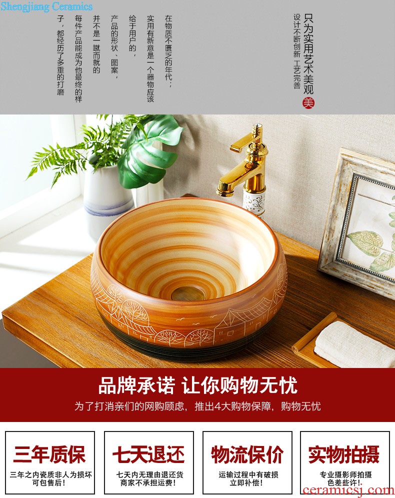 Koh larn, qi ceramic stage basin sinks restoring ancient ways round art basin of Chinese style household toilet basin sink