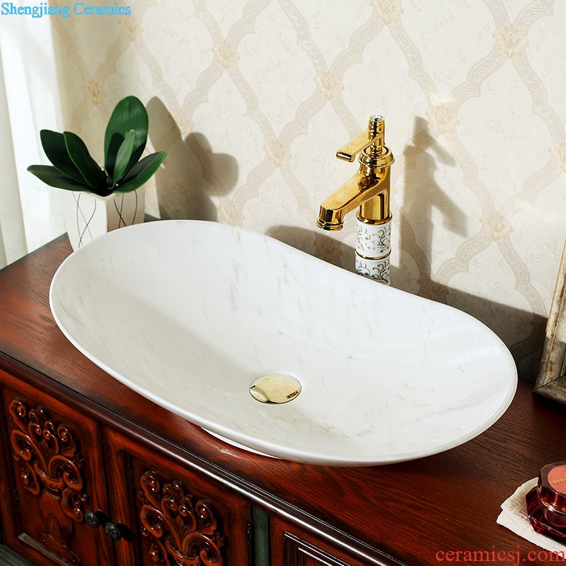 Post, qi jingdezhen hand-painted pillar basin ceramic art basin sink basin that wash a face Lotus pond fun