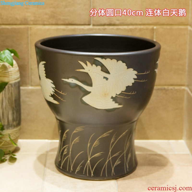 M beauty American ceramic stage basin basin basin basin is the basin that wash a face the sink elliptical green lotus