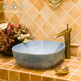 Post, neat toilet ceramic basin on the one-piece lavatory basin that wash a face to wash your hands wing frosted blue and white