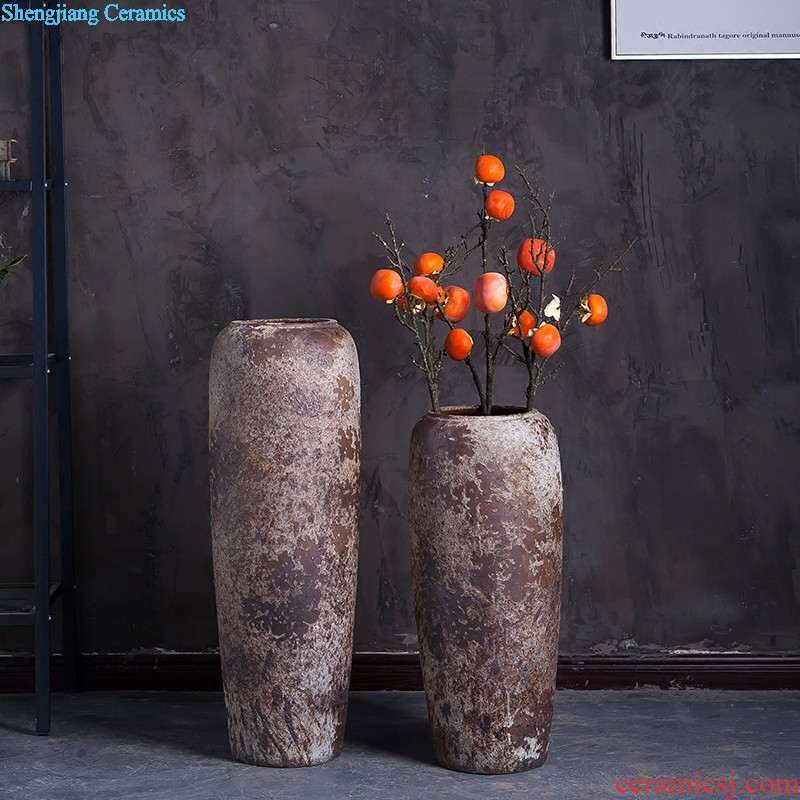 Sitting room villa ceramic kiln vase study restaurant big flower vases, flower implement ceramic decorations hall furnishing articles