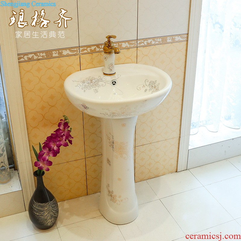 Art pillar basin ceramic floor pillar type lavatory toilet lavabo balcony one wash basin