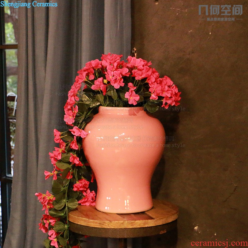 Pink space geometry 】 【 general cans ceramic vases, furnishing articles Soft outfit stylist decorate restaurant decoration