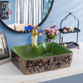 Ceramic lavatory American contracted the stage basin basin retro rectangle China art basin sink household