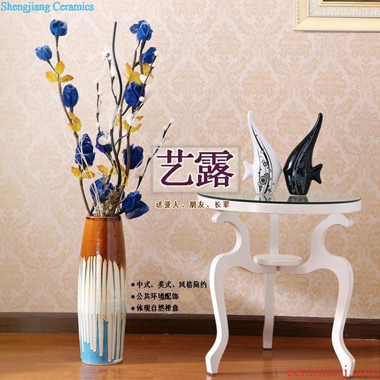 Handmade ceramic vase three-piece flowers, dried flowers flower contemporary and contracted new sitting room of Chinese style household soft outfit furnishing articles