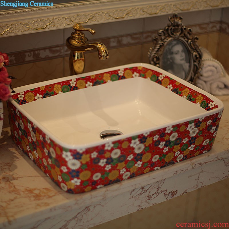 New arrival of jingdezhen ceramic basin sinks the stage basin sink of the basin that wash a face - carpet of flowers