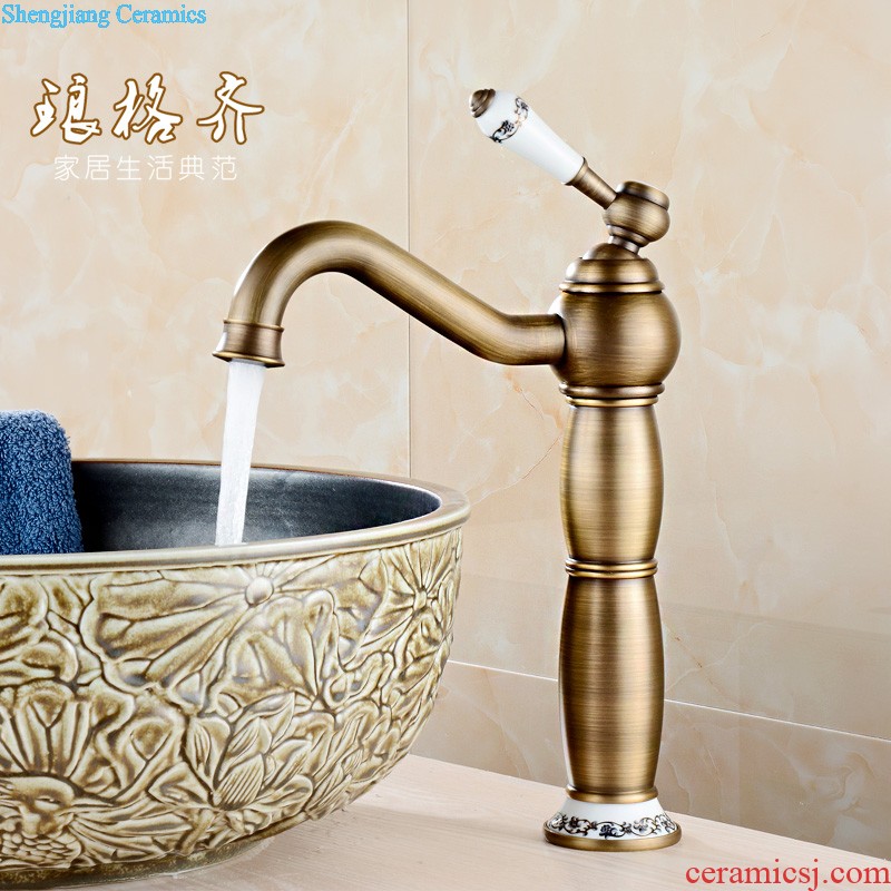 The package mailed the stage basin to jingdezhen ceramic lavabo that defend bath lavatory basin art Gold peony